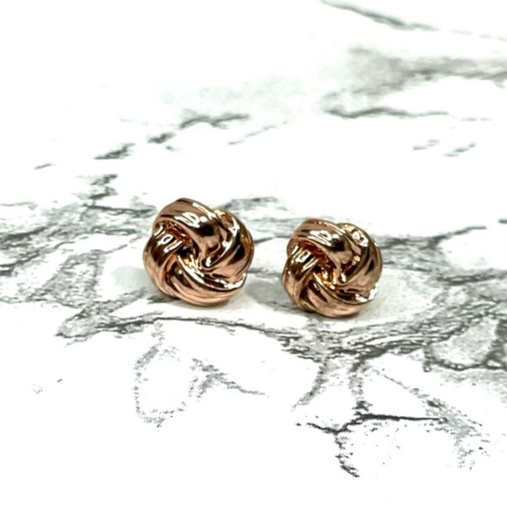 New - FORGET ME KNOT EARRINGS - ROSE GOLD PLATED - Picture 2 of 6